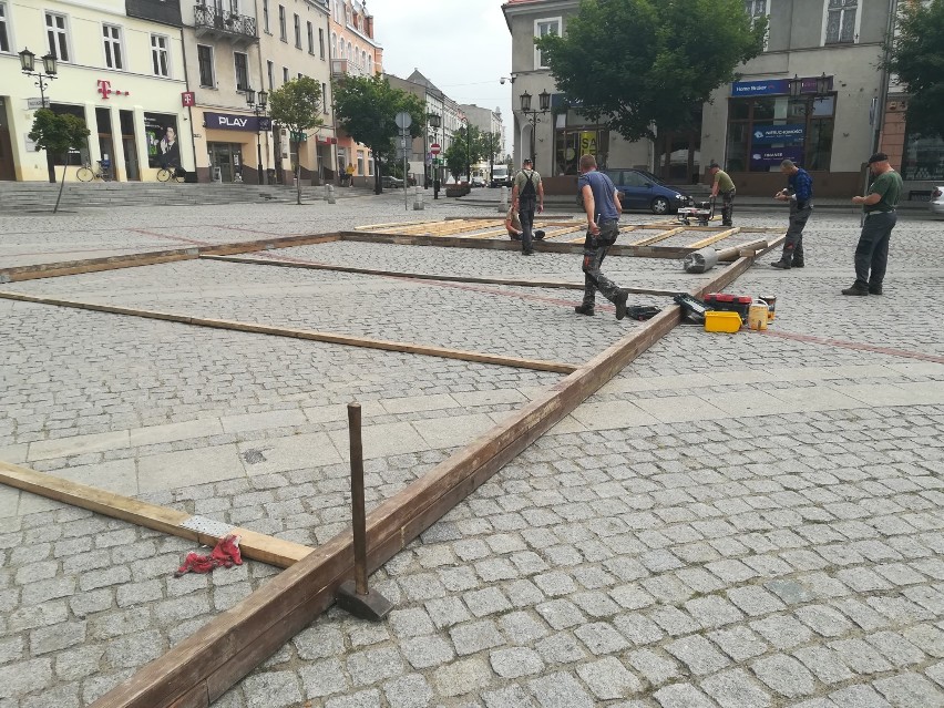 Zakład Zieleni Miejskiej rozpoczął budowę plaży na Rynku