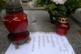 Ostrzeżenie dla złodzieja na grobie na cmentarzu przy ul. Lipowej (zdjęcie)