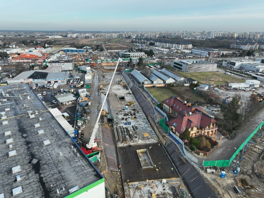 Postęp prac przy budowie stacji i STP w lutym 2024 roku