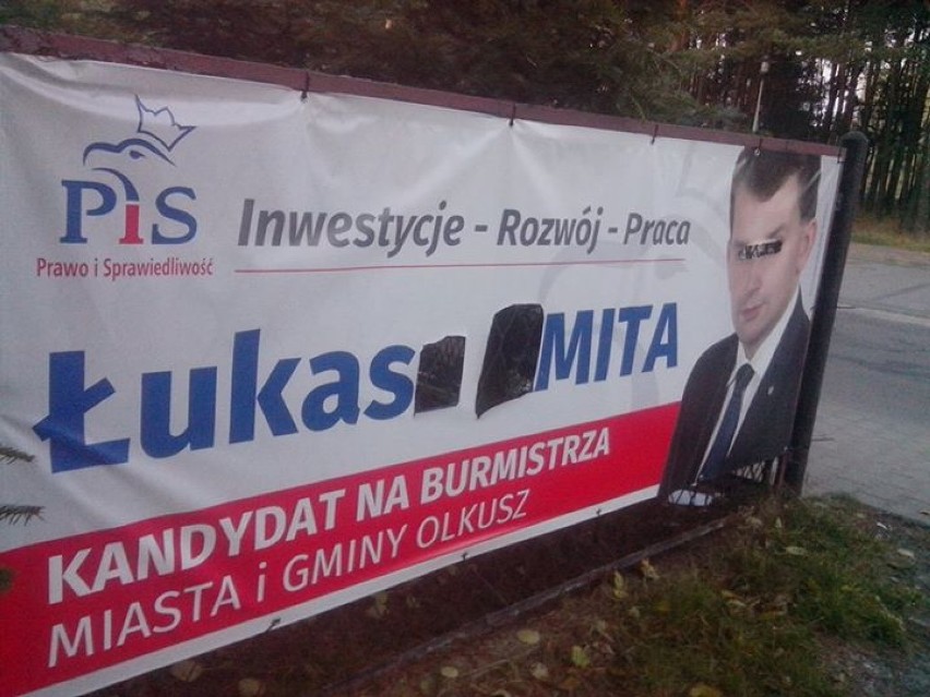 Plakaty wyborcze w Olkuszu