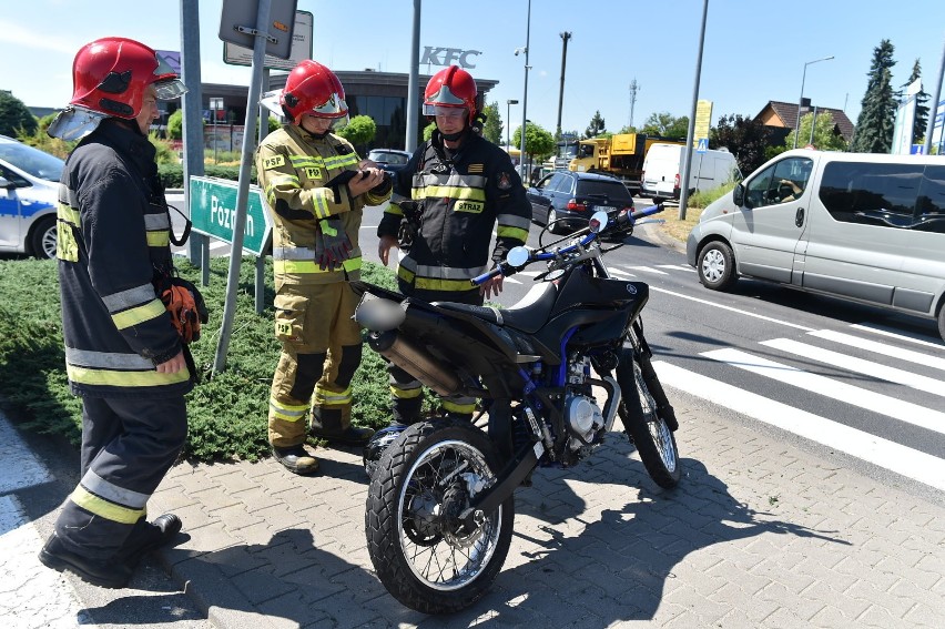 Zderzenie motocyklisty z samochodem na Rondzie Gronowo
