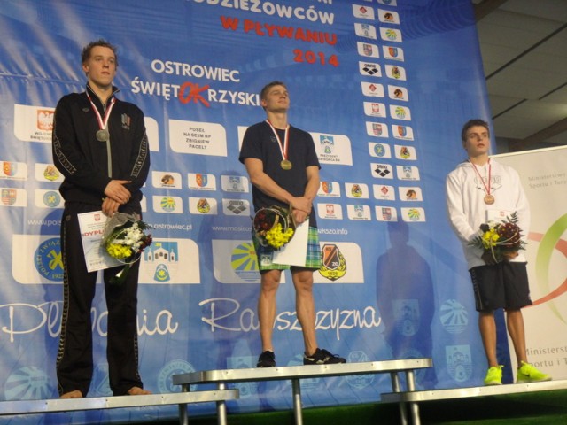 Jakub Skierka na Mistrzostwach Polski w Pływaniu 2014 w Ostrowcu Świętokrzyskim