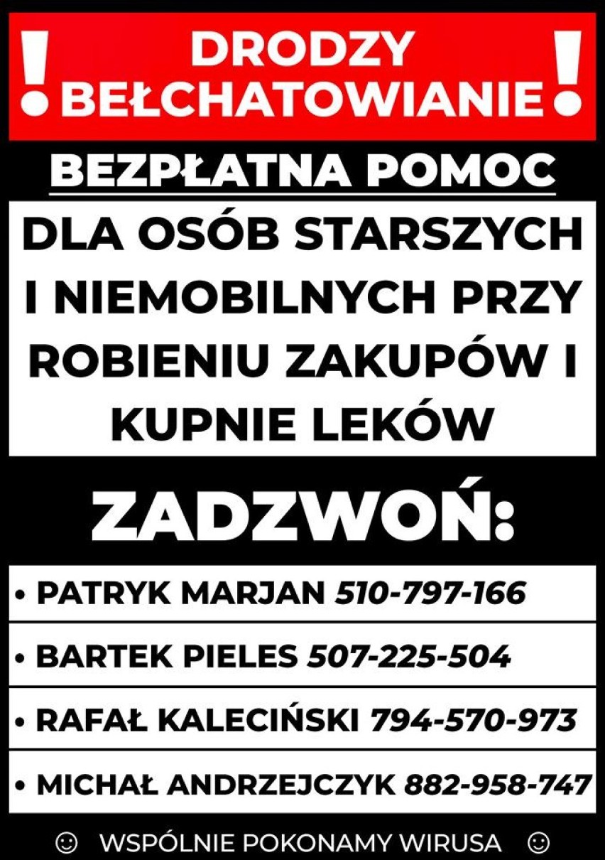 Bełchatow. Pomogą zrobić zakupy czy wykupić leki. Wystarczy zadzwonić