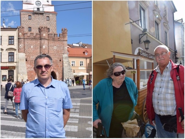 Andrzej Dadał pod Bramą Krakowską/Emila Berond i Tadeusz Golat przyjechali z wycieczką