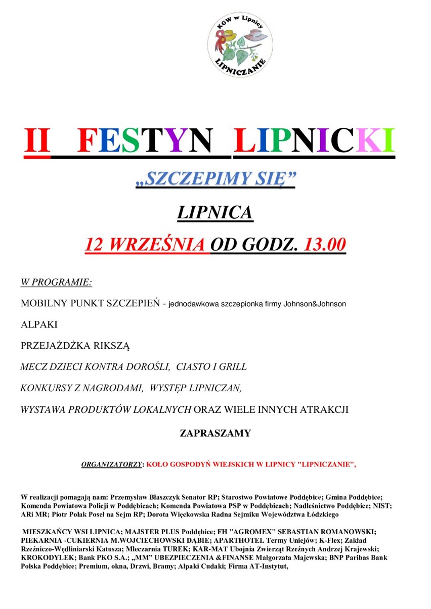 II Festyn Lipnicki odbędzie się w najbliższą niedzielę 12 września. Co w programie? ZDJĘCIA