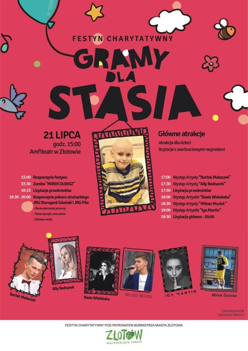 Festyn Charytatywny "Gramy dla Stasia"  w amfiteatrze w Złotowie już wkrótce