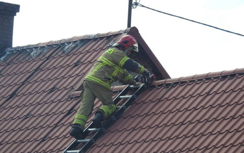 Pożar domu w Łazie w gminie Zabór