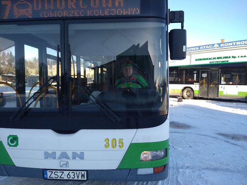 Pasażerów autobusu miejskiego w Szczecinku woził... elf [zdjęcia]