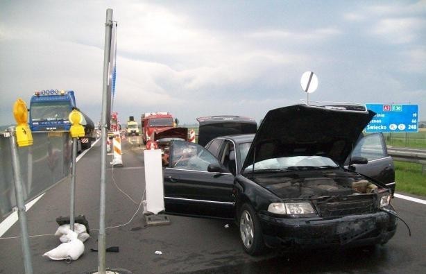 Wypadek na autostradzie A2