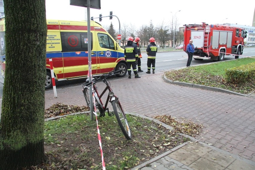 Kobieta potrącona na ścieżce rowerowej w Kielcach (WIDEO, zdjęcia)