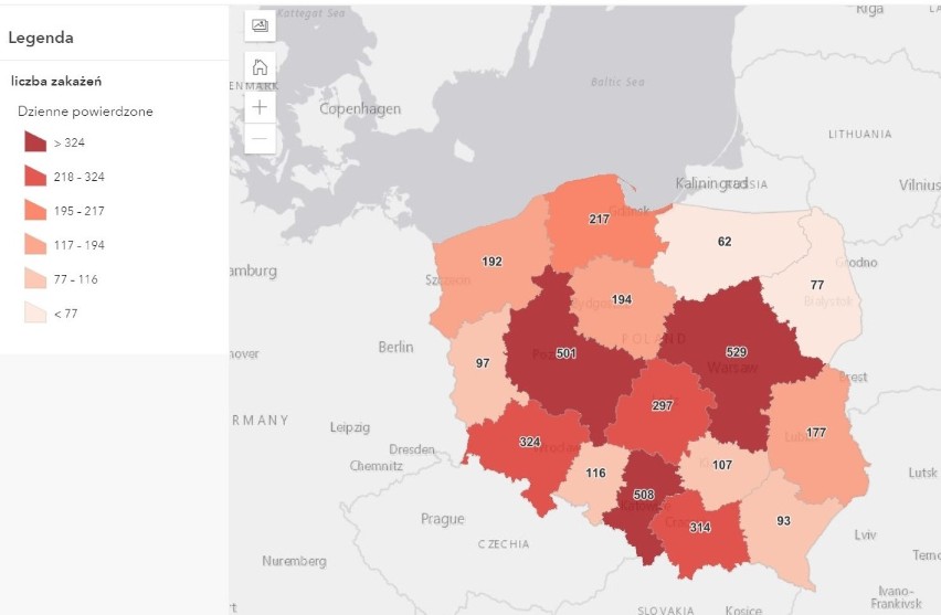 Dalszy spadek zakażeń i zgonów.