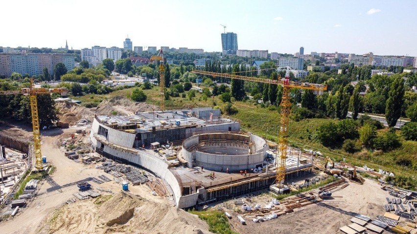 Aquapark Fabryka Wody w Szczecinie z lotu ptaka.