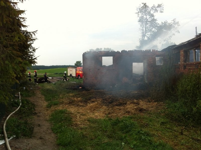 Pożar obory w Lasecznie. Zobacz zdjęcia!