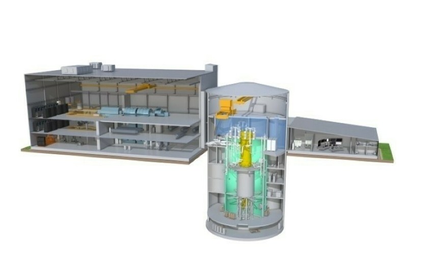 Schemat małej elektrowni jądrowej BWRX-300