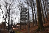 Tak na koniec roku prezentuje się wieża widokowa w Parku Sobieskiego w Wałbrzychu! Robi wrażenie!