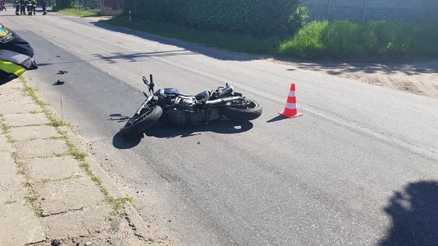 Wypadek w Chwarzenku 14.06.2020. Motocyklista uniknął zderzenia z autem osobowym [ZDJĘCIA]