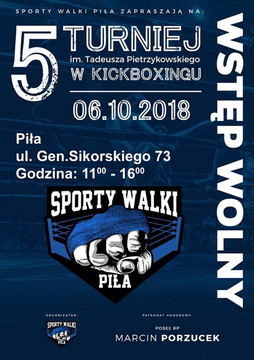 Kickboxing: w sobotę w Pile odbędzie się V Turniej Kadetów i Juniorów im. Tadeusza Pietrzykowskiego