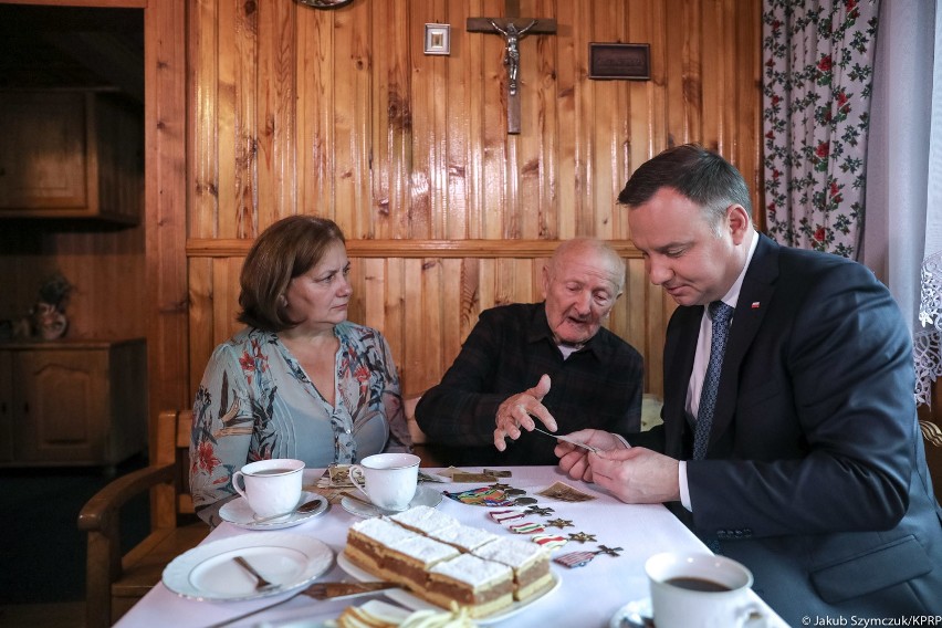 Prezydent Duda odwiedził weterana z Limanowszczyzny
