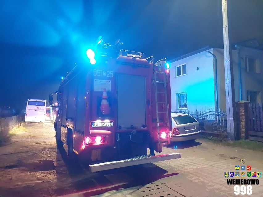 Pożar w domu, Bolszewo ul. Słowackiego (16.01.2023)