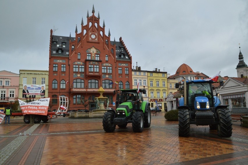 Protest rolników na rynku w Chojnicach