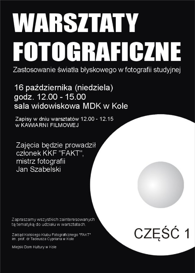 Warsztaty fotograficzne. Zastosowanie oświetlenia błyskowego w studio