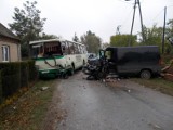 Mielnica Mała - wypadek busa z autobusem przewożącym dzieci [ZDJĘCIA]