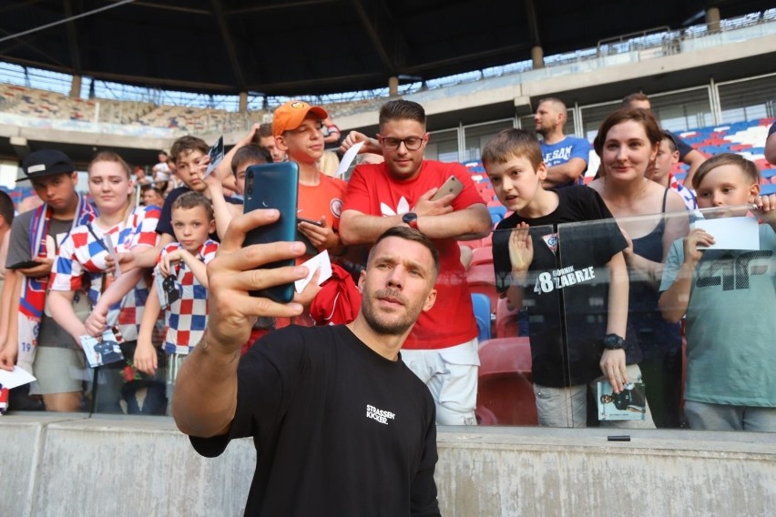 Łukasz Podolski na spotkaniu z kibicami Górnika Zabrze...