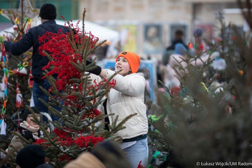 Jarmark Świąteczny w Radomiu i konkurs na najpiękniej udekorowaną choinkę. Laureaci otrzymali drzewka. Zobacz zdjęcia