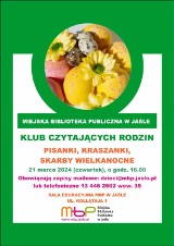 Spotkanie Klubu Czytających Rodzin w MBP w Jaśle. Pisanki, kraszanki, skarby wielkanocne