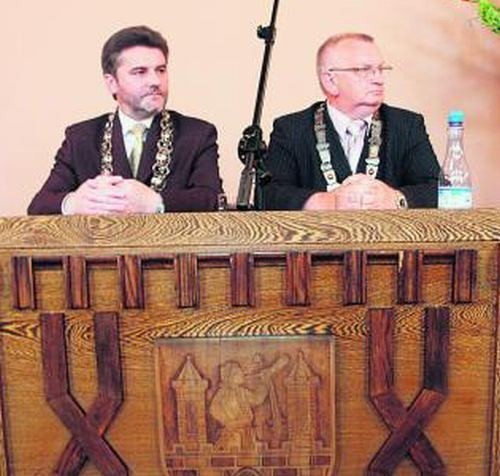 Janusz Pęcherz (z lewej) i były prezydent Zbigniew Włodarek