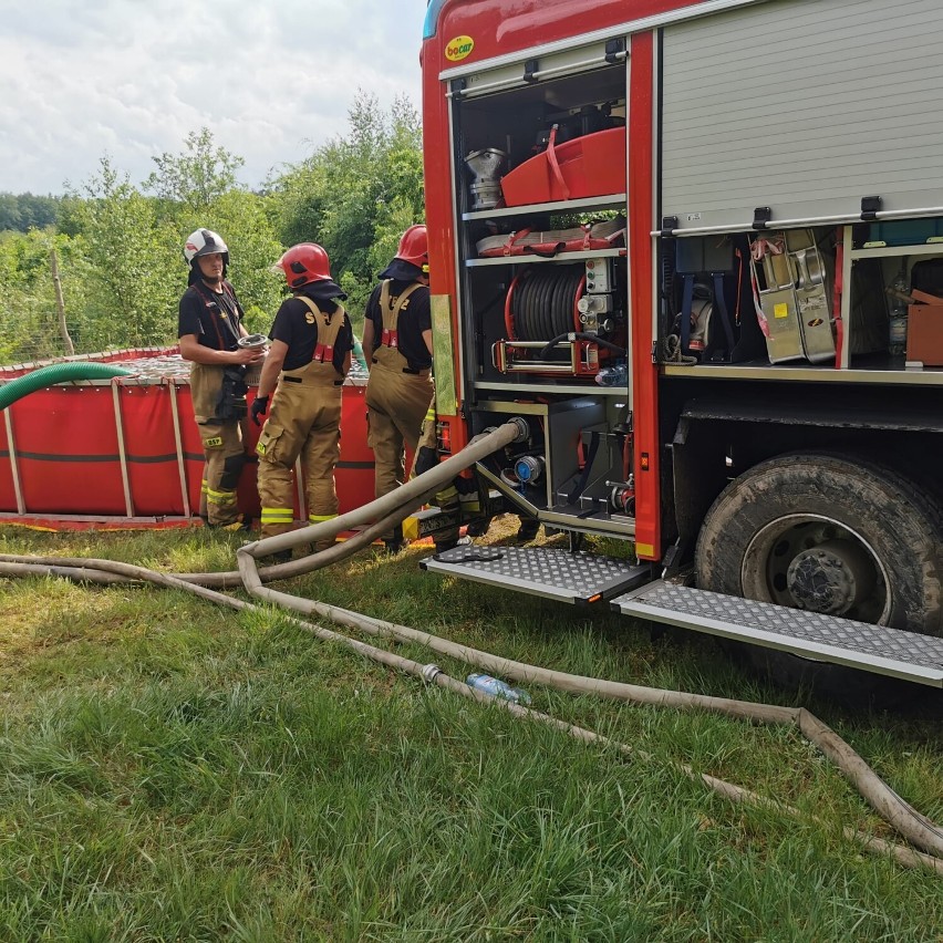 Strażacy z PSP i druhowie z OSP ćwiczyli gaszenie pożarów w...