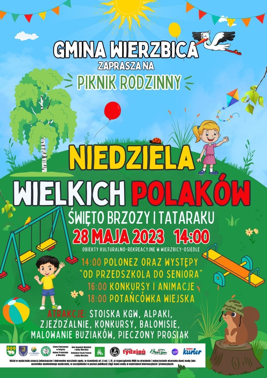 Gmina  Wierzbica. Będzie piknik rodzinny - Niedziela Wielkich Polaków. Święto brzozy i tataraku