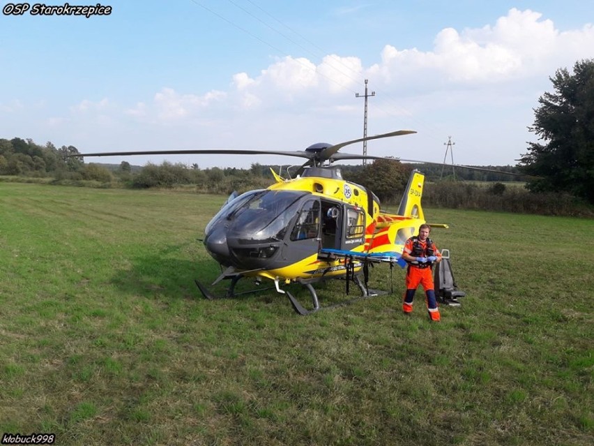 Starokrzepice: Śmigłowiec LPR lądował po nieprzytomnego pacjenta FOTO