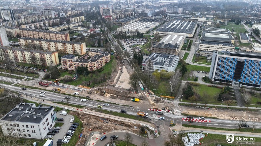 Nowe ulice powstają przy Świętokrzyskim Centrum Onkologii. Zobacz zachwycające zdjęcia z drona 