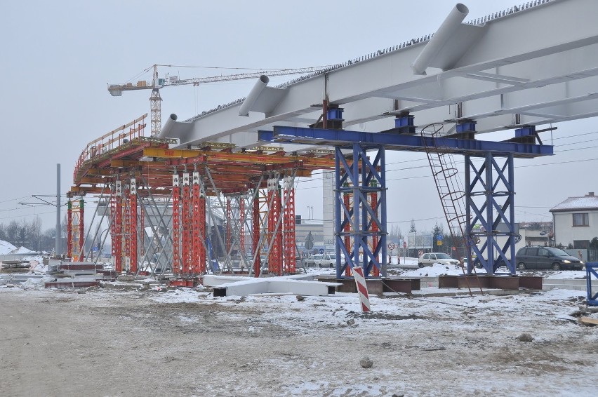 Budowa mostu w Toruniu - Styczeń 2013