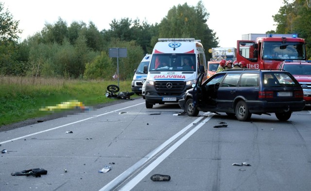 Wypadek na drodze krajowej 22 niedaleko Krojant w gminie Chojnice