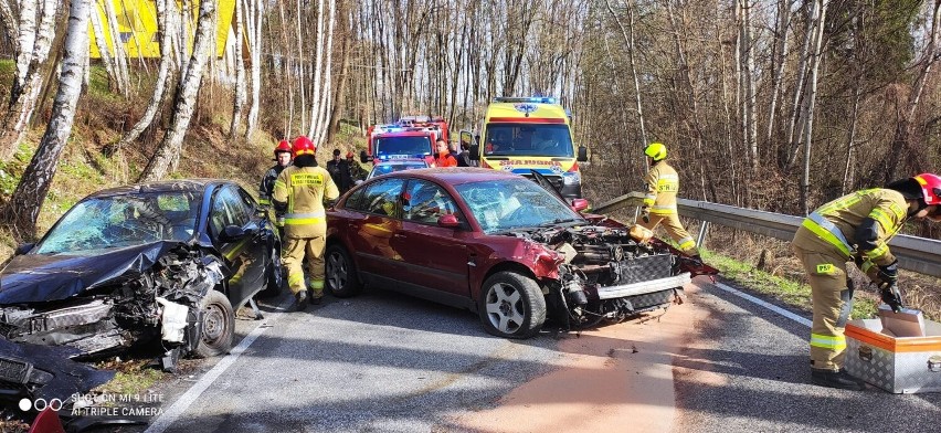 Do wypadku doszło na drodze powiatowej z Pleśnej do...