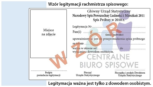 Zwróć uwagę na legitymację rachmistrza - musi być zgodna ze wzorem.