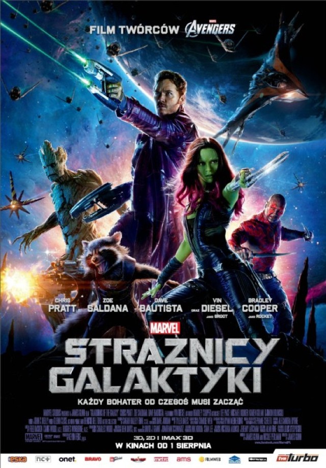 Strażnicy Galaktyki to najnowsza produkcja z uniwersum Marvela, inspirowana serią komiksów o tym samym tytule.

Nieokrzesany awanturnik Peter Quill (Chris Pratt), staje się celem pościgu po tym, jak kradnie tajemniczy artefakt - obiekt pożądania siejącego postrach w całej galaktyce Ronana (Lee Pace). Aby umknąć groźnemu prześladowcy, Quill jest zmuszony do zawarcia przymierza z czwórką kompletnie nieprzystających do siebie opryszków: szopem-rewolwerowcem Rocketem (Bradley Cooper), drzewokształtnym humanoidem Grootem (Vin Diesel), śmiertelnie niebezpieczną i tajemniczą Gamorą (Zoe Saldana) oraz żądnym zemsty Draxem Niszczycielem (Dave Bautista).

W obliczu zagrożenia wszechświata, gdy wyjdzie na jaw prawdziwa moc artefaktu, grupa tych niesubordynowanych indywidualistów będzie musiała zewrzeć szyki, by stanąć do bitwy, od której zależeć będą losy całej galaktyki.

Film wyświetlany będzie zarówno w wersji 2D, jak i 3D.

W Multikinie od 1 sierpnia



Co się dzieje w stolicy Wielkopolski? Zajrzyj na poznan.naszemiasto.pl