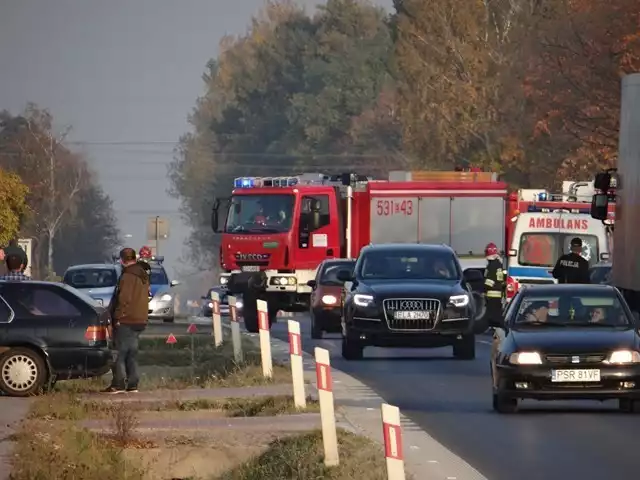 Kolizja motocyklisty w Stawiszczu