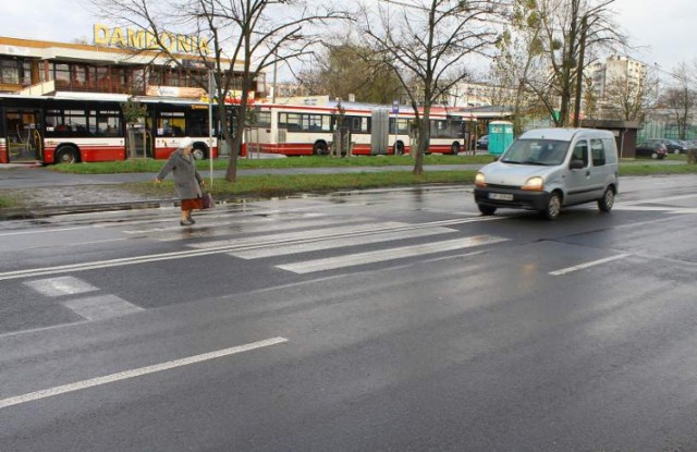 W pobliżu „przejścia, którego nie ma" jest Biedronka i wielu klientów właśnie w tym miejscu przechodzi przez jezdnię - są bowiem przekonani, że przechodzą w miejscu dozwolonym.