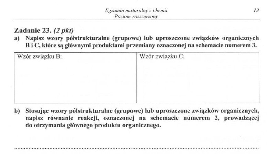 CHEMIA - ARKUSZ - POZIOM ROZSZERZONY