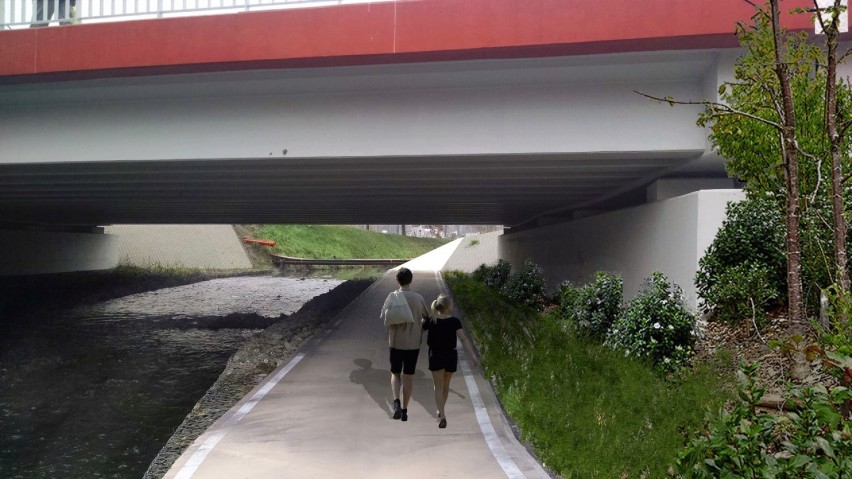 Pod mostem na Kotucza nowy przejazd dla rowerzystów
