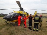 Bardzo groźny wypadek w Rogalicach na granicy powiatu brzeskiego i namysłowskiego. Dwie osoby ranne. Na miejscu śmigłowiec LPR