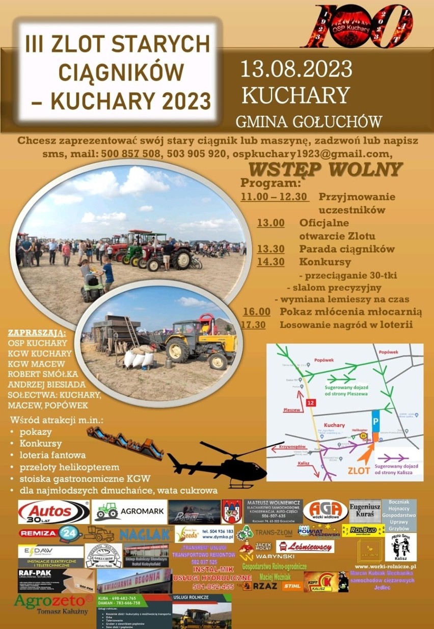 Szczegółowy program III zlotu starych ciągników w Kucharach