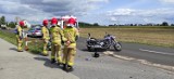 Zderzenie osobówki i motocykla na trasie Grodzisk - Opalenica 
