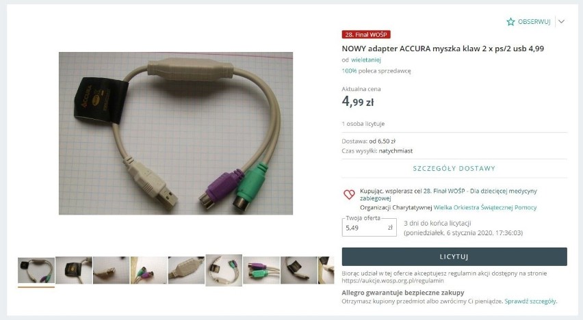 Nowy adapter Accura myszka - klawiatura. Cena wywoławcza to...