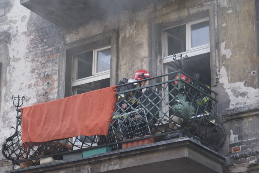 Pożar przy ulicy Pułaskiego w Kaliszu