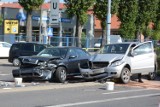 Zderzenie dwóch samochodów na ul. Chełmińskiej w Grudziądzu [wideo, zdjęcia]