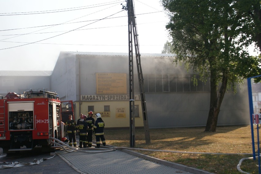 Pożar w hurtowni chemicznej na ulicy Wrocławskiej w Kaliszu